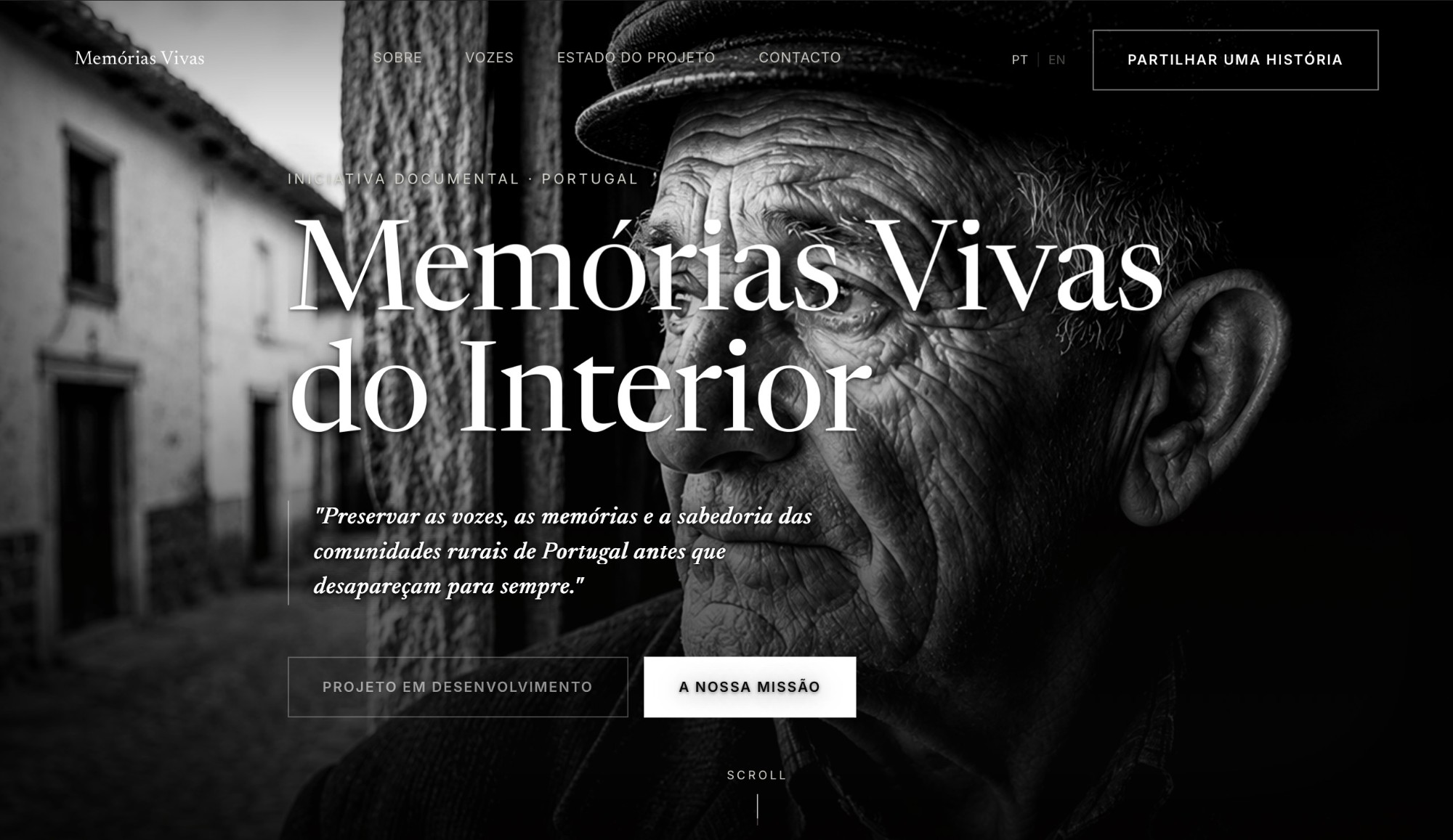 Memórias Vivas do Interior website design